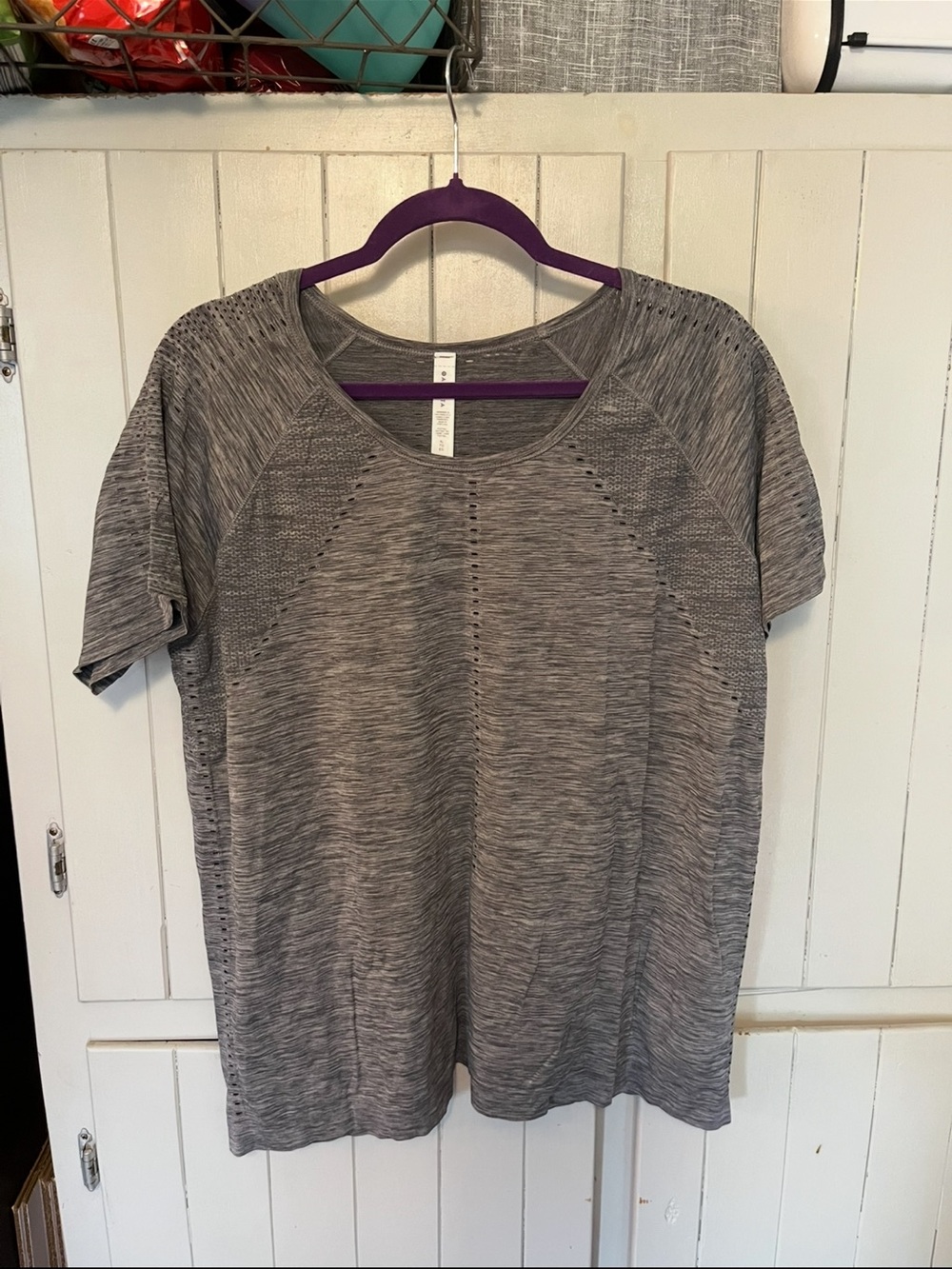 Athleta Heather Gray Short-Sleeve Active Tee Size XL